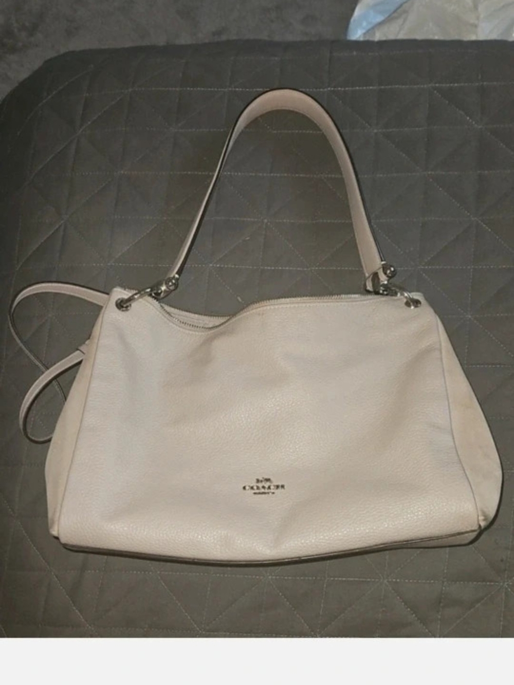 Coach Pebble Leather Shoulder Bag in Gray
